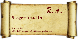 Rieger Attila névjegykártya